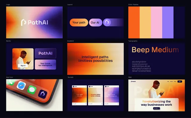 Gradient-heavy minimal data viz, gradient-heavy, minimal, warm