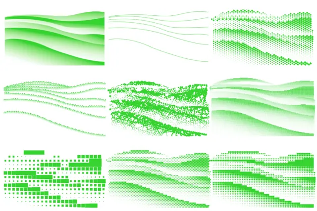Abstract gradient-heavy data viz, abstract, gradient-heavy, light