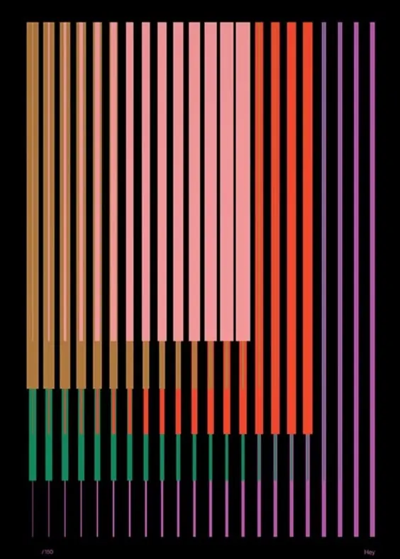 Color gradient spectrum chart, minimal, geometric, vibrant