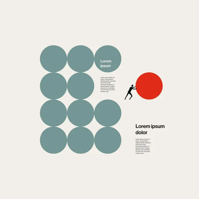 Minimal geometric infographic, minimal, geometric, warm
