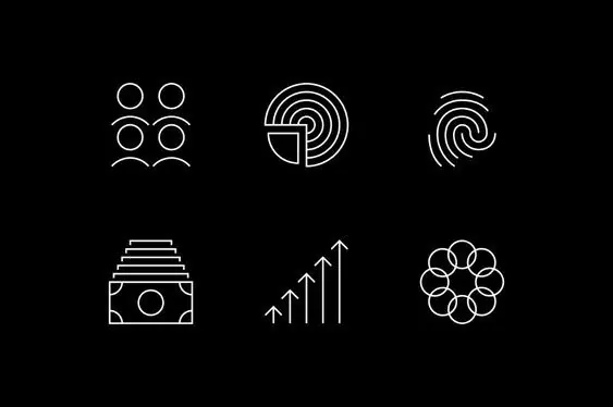 Minimal line-art data viz, minimal, line-art, dark