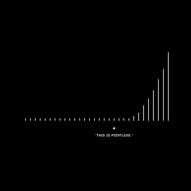 Exponential Growth Chart, minimal, monochrome, high-contrast