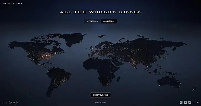 All The World's Kisses World Map, dark-mode, minimal, dark
