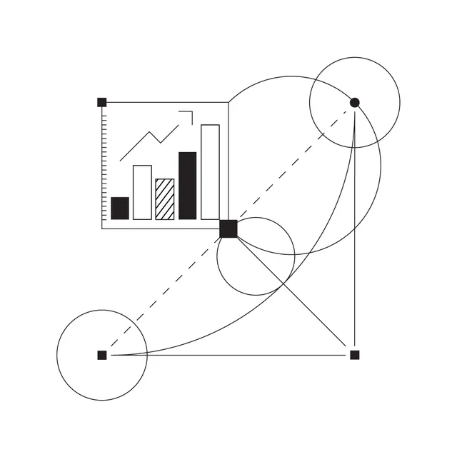 Minimal line-art data viz, minimal, line-art, dark