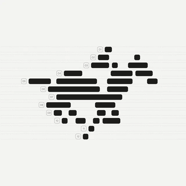 Minimal data-dense infographic, minimal, data-dense, dark