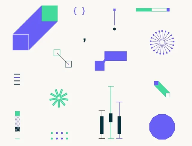 Flat geometric data viz, flat, geometric, cool