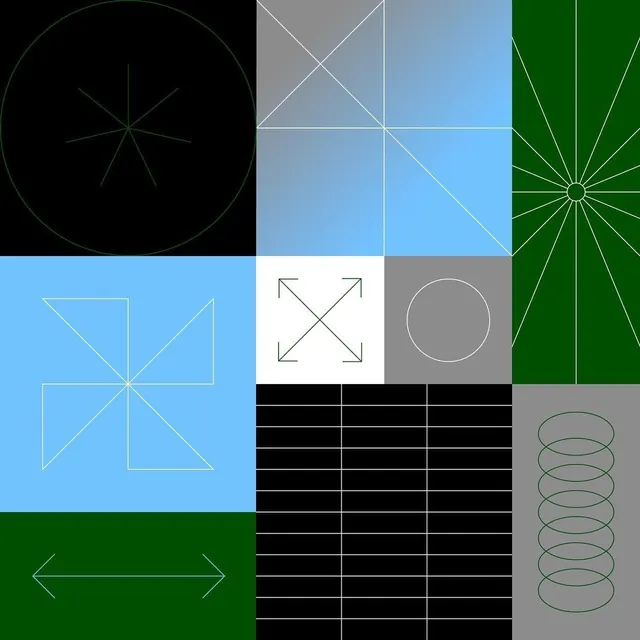 Geometric abstract data viz, geometric, abstract, dark