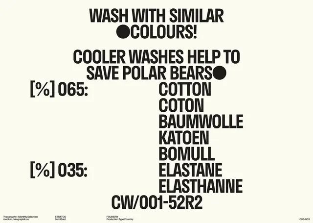 Laundry Care Instruction Graphic, minimal, swiss, high-contrast