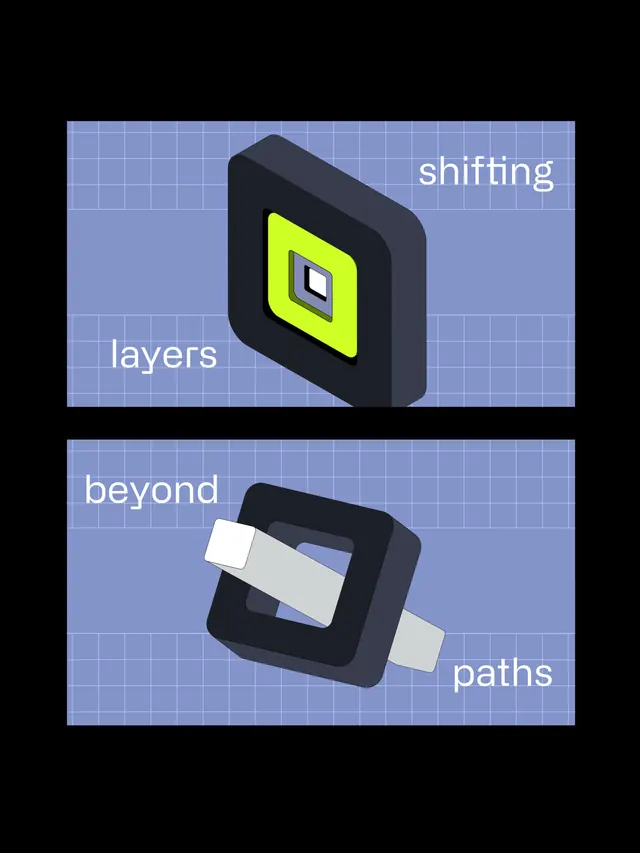 Styleframes: motion design infographic series (slide 5), technical, geometric, vibrant