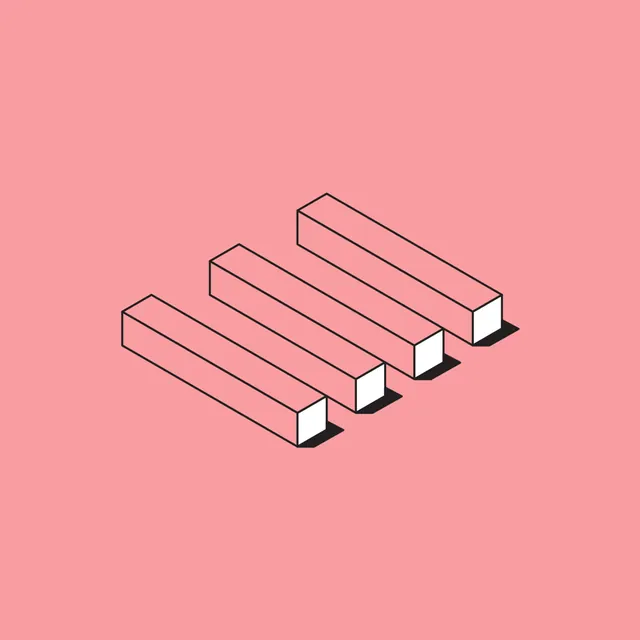 Isometric Bar Chart Graphic, minimal, geometric, vibrant