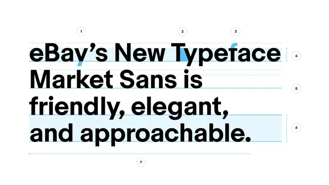 eBay typeface presentation, editorial, technical, light