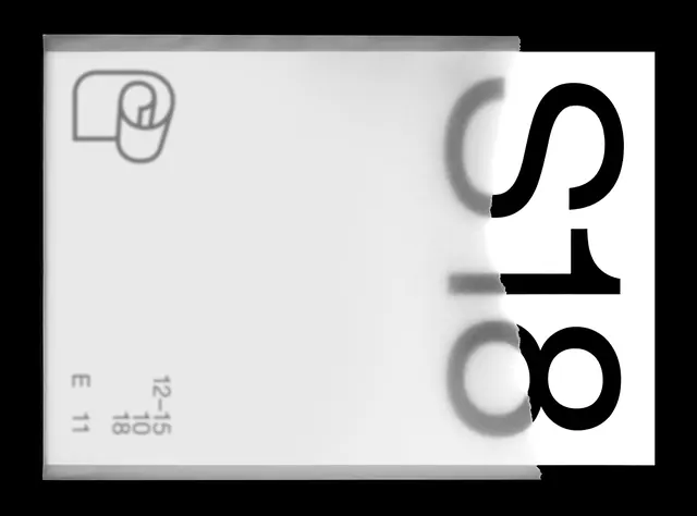 Typographic design with geometric iconography, minimal, swiss, monochrome