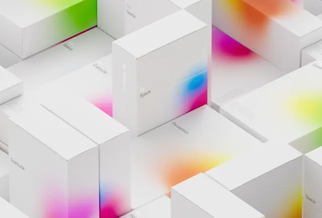 Minimal Gradient Packaging System, minimal, corporate-clean, light