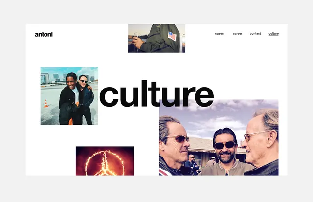 Antoni Mercedes-Benz agency collage layout, editorial, brutalist, high-contrast