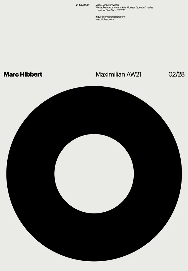 Maximilian AW21 ring poster, minimal, swiss, light