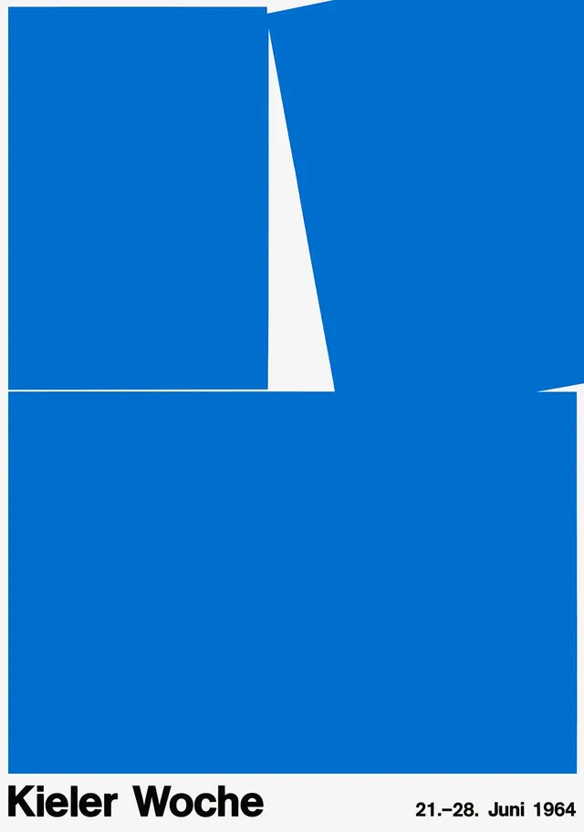 Kieler Woche 1964 geometric poster, swiss, geometric, vibrant