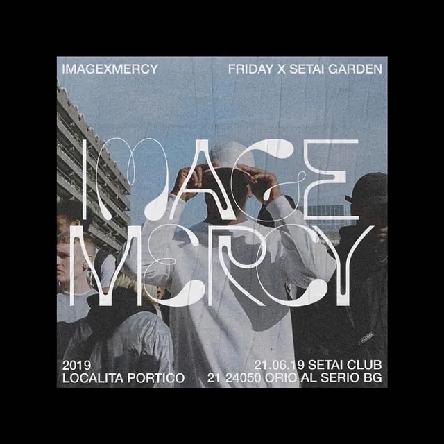 Image Mercy event poster, editorial, photographic, muted