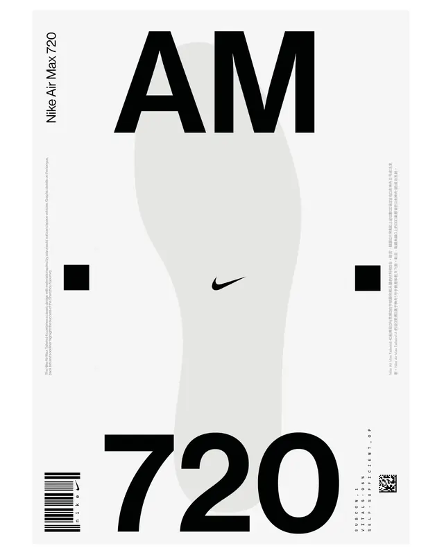 Nike Air Max 720 technical poster, swiss, technical, light