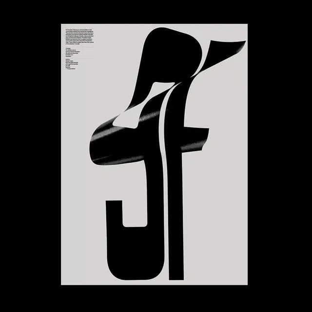 Political poster with calligraphic black form, editorial, swiss, light