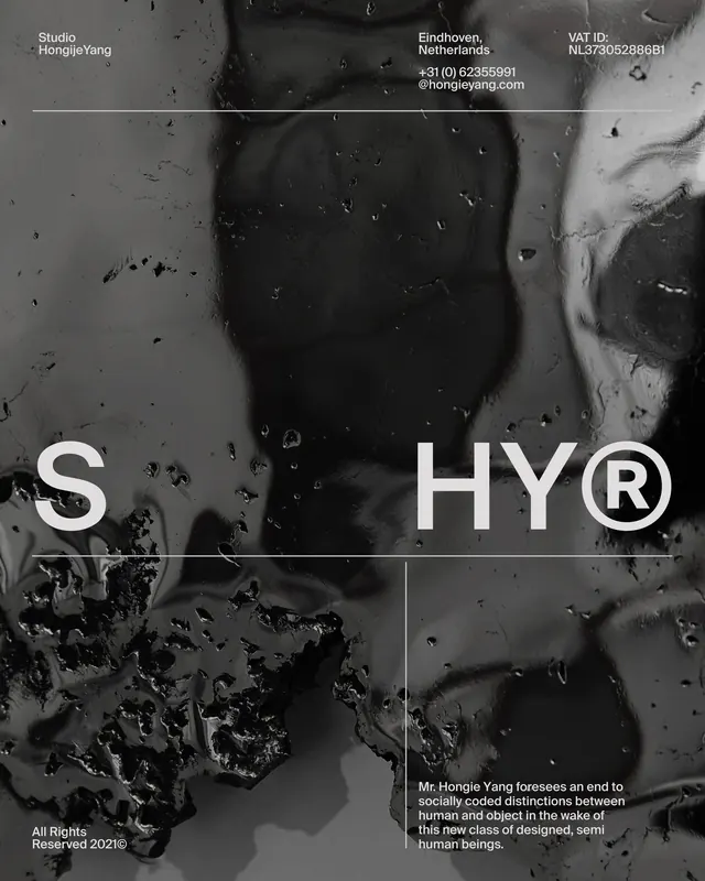 Studio Hongjie Yang HY liquid poster, minimal, abstract, dark