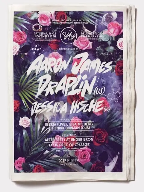 Event Poster with Floral Imagery