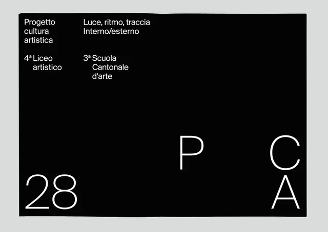 CSIA cultural institution poster with sparse typography layout, minimal, swiss, monochrome
