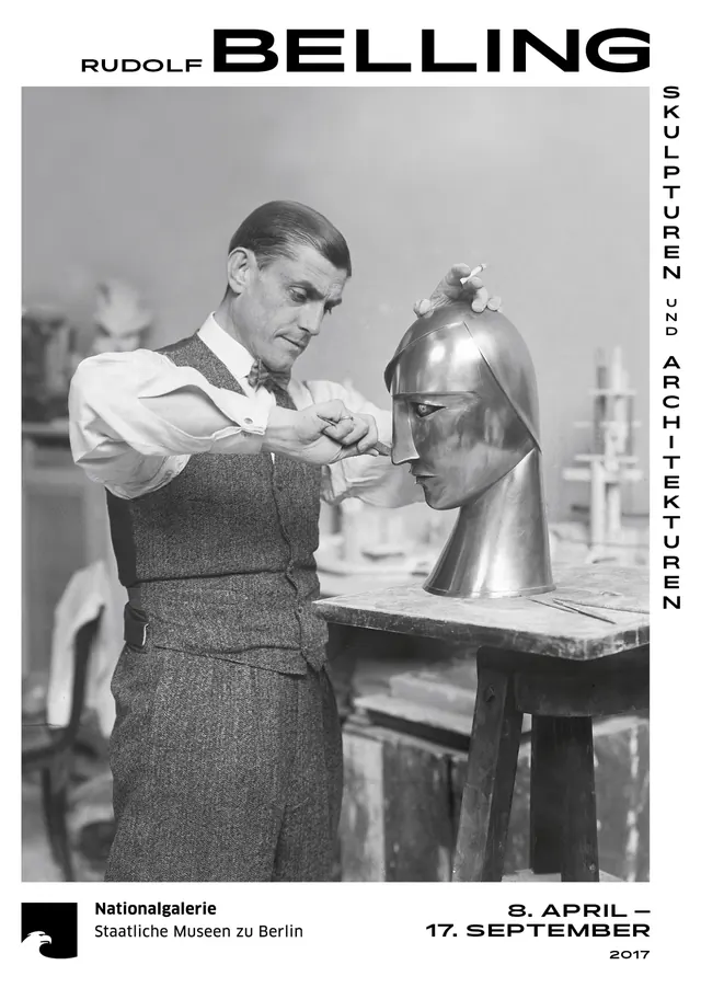 Rudolf Belling Sculpture Exhibition Poster, editorial, photographic, dark