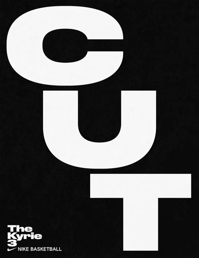 Nike Kyrie basketball poster, minimalist, geometric, monochrome
