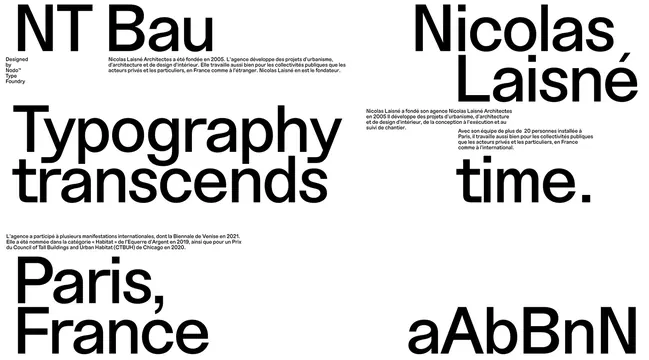 Nicolas Laisne architectural typography poster, minimal, editorial, dark