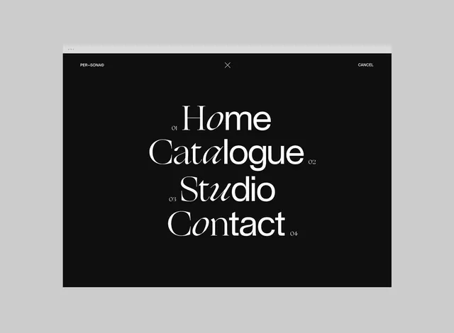 Minimal dark-mode type specimen, minimal, dark-mode, dark