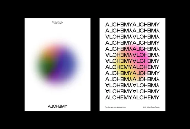Alchemy gradient color study, editorial, gradient-heavy, high-contrast