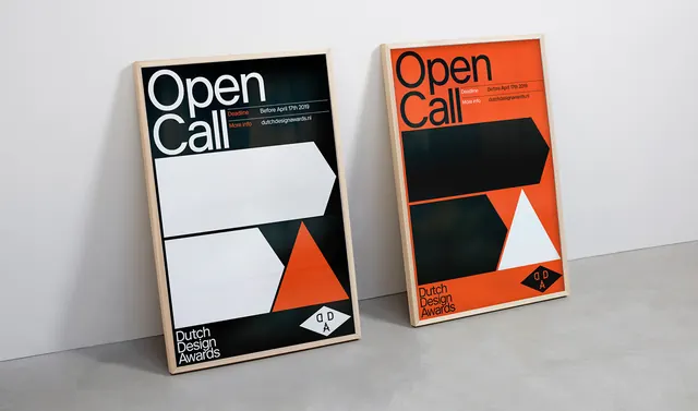 Dutch Design Awards identity branding, swiss, minimal, high-contrast
