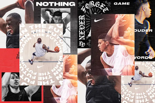 Sports editorial collage, editorial, photographic, vibrant