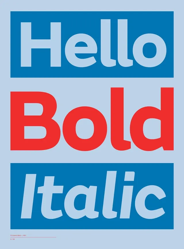 Typography poster - Hello Bold Italic, editorial, technical, vibrant