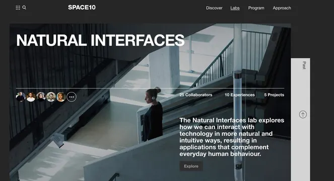 Minimal dark-mode editorial spread, minimal, dark-mode, light