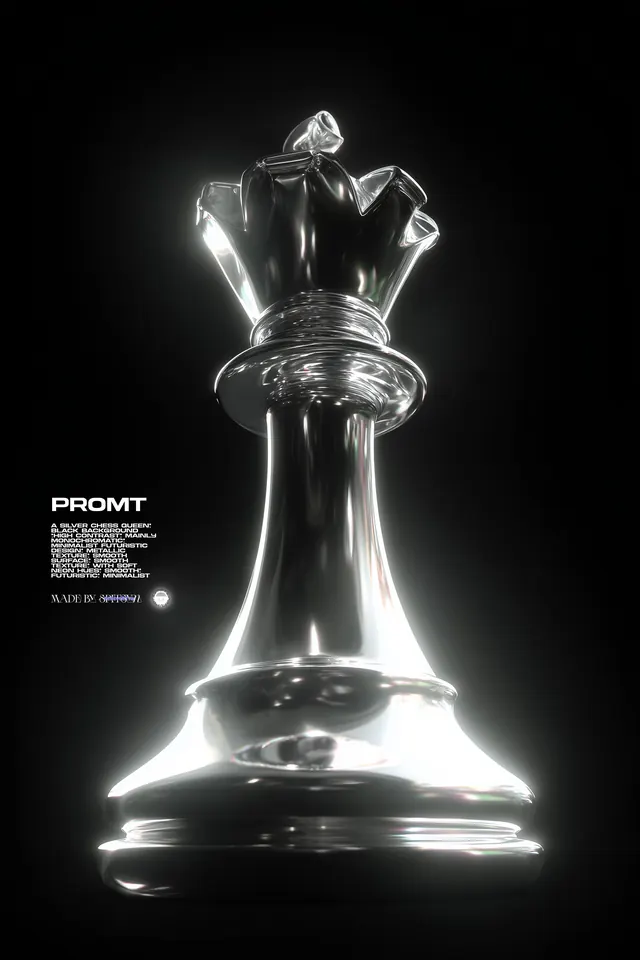 Silver Chess Queen, editorial, dark-mode, dark