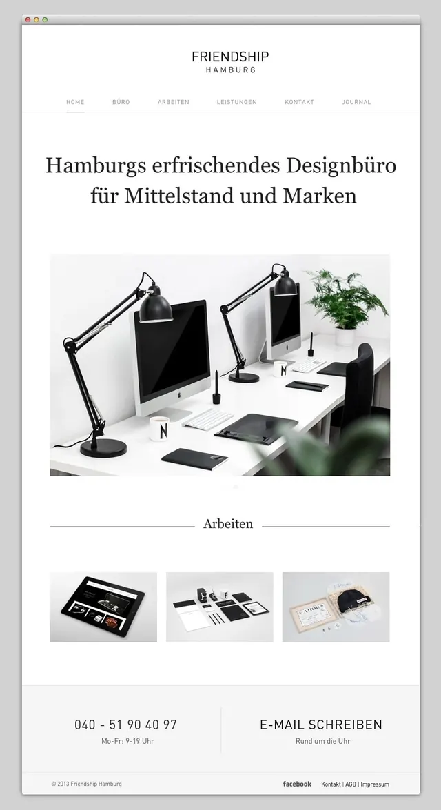 Friendship Designbüro Portfolio Page