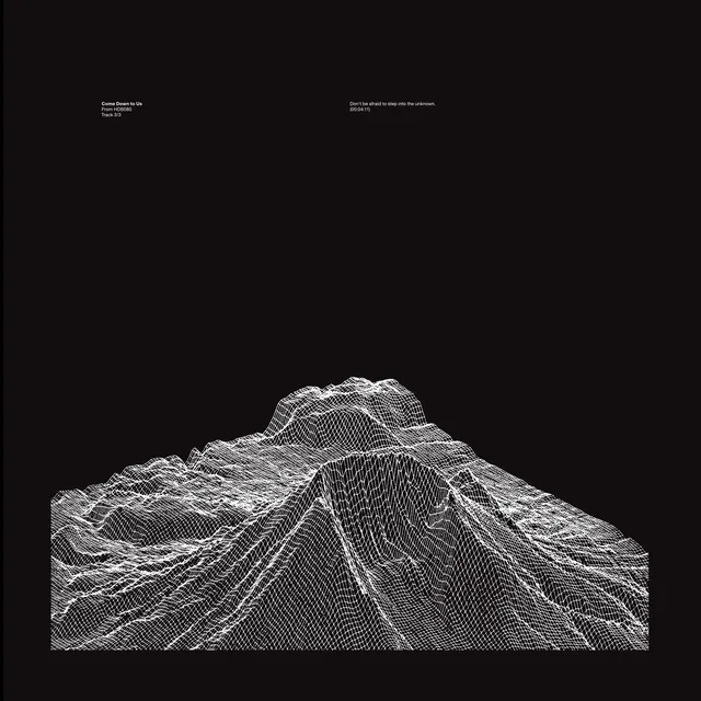 Forage Press wireframe mountain landscape, technical, minimal, dark