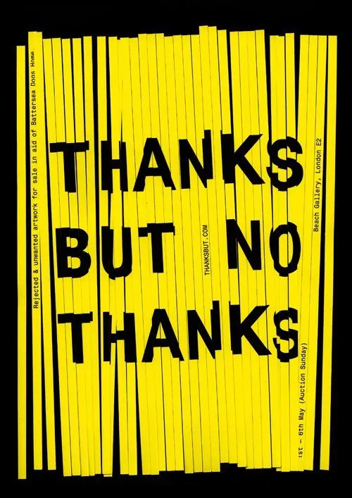 Thanks but no thanks high contrast design, bold, graphic, dark