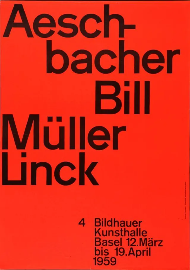 Swiss modernist exhibition poster 1959, swiss, editorial, vibrant