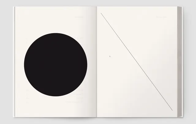 Minimalist book spread circle diagonal, minimal, geometric, monochrome