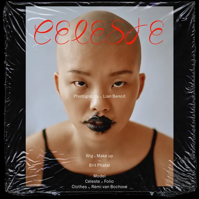 Celeste magazine cover design, editorial, photographic, dark