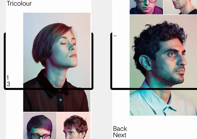 Tricolour Portrait Layout, minimal, swiss, high-contrast