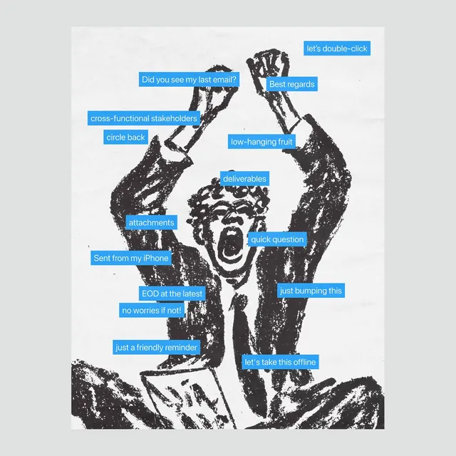 Corporate Wellness Satire, playful, editorial, vibrant