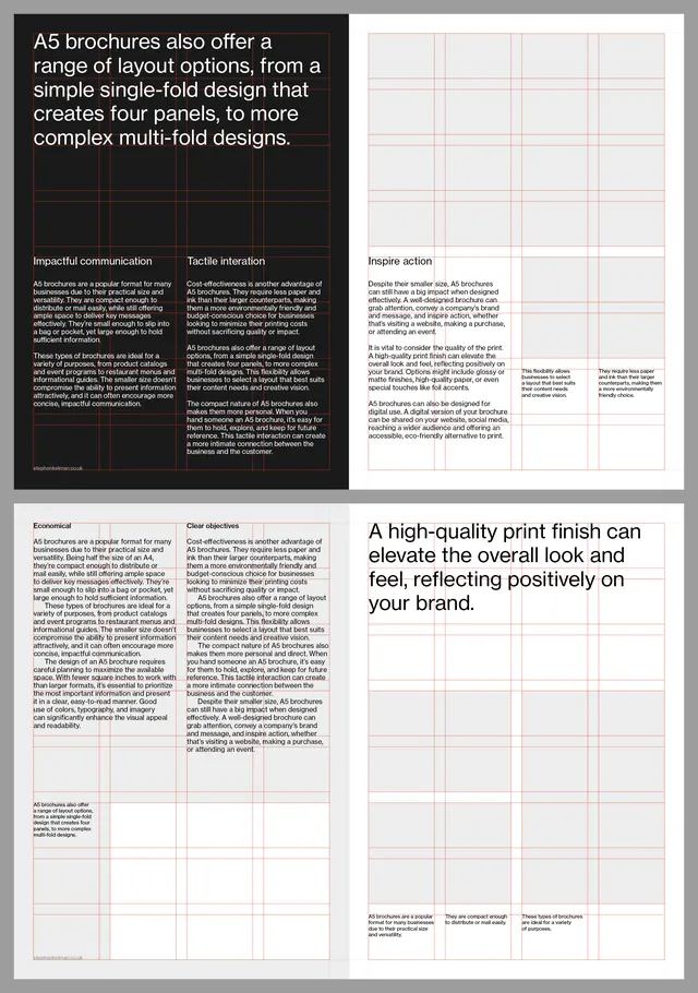 Minimal corporate-clean editorial spread, minimal, corporate-clean, light