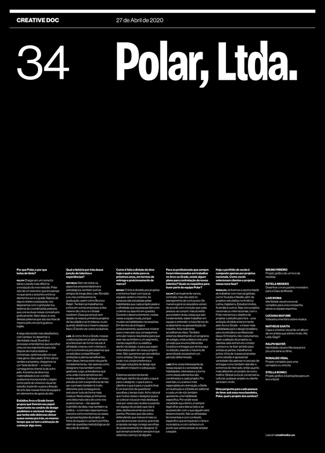 Polar, Ltda. Creative Brief, minimal, swiss, monochrome