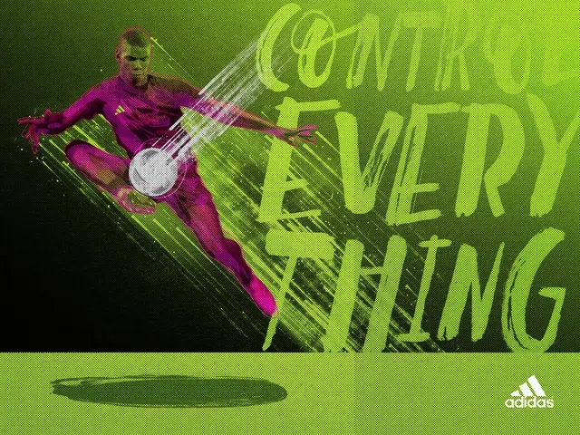 Adidas 'Control Everything' Campaign Graphic, maximalist, high-contrast