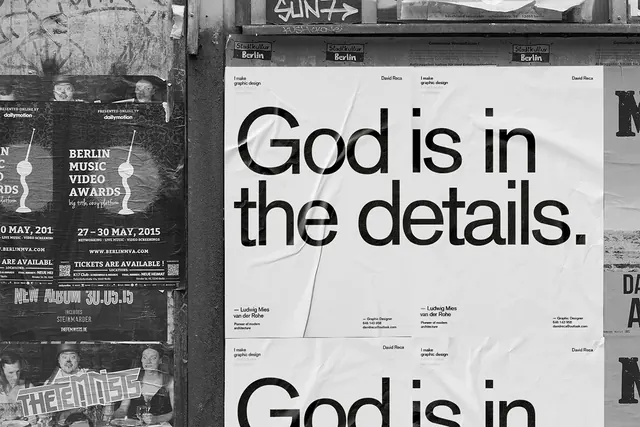 Typography Poster with 'God is in the details' Quote