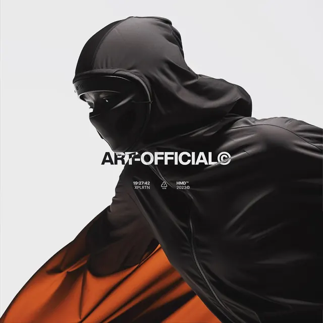 OFF-OFFICIAL Hooded Figure, minimal, brutalist, dark