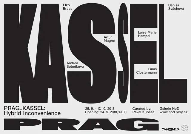 Kassel exhibition poster with bold black typography, minimal, editorial, light
